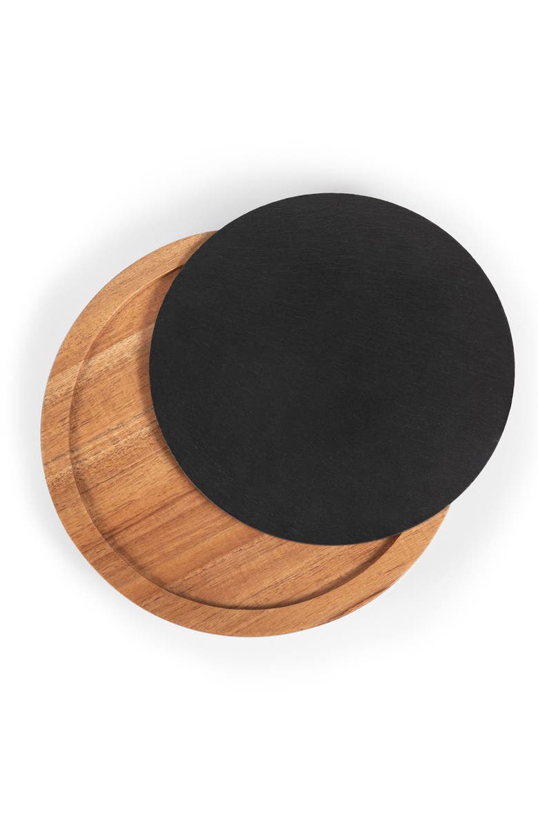 Picnic Time Acacia and Slate Serving Board with Cheese Tools, Alternate, color, 