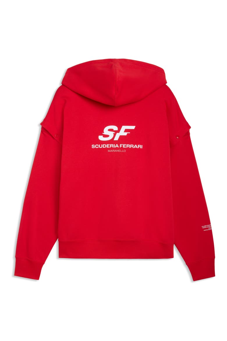 Ferrari Premium Oversize Zip Hoodie, Alternate, color, ROSSO CORSA