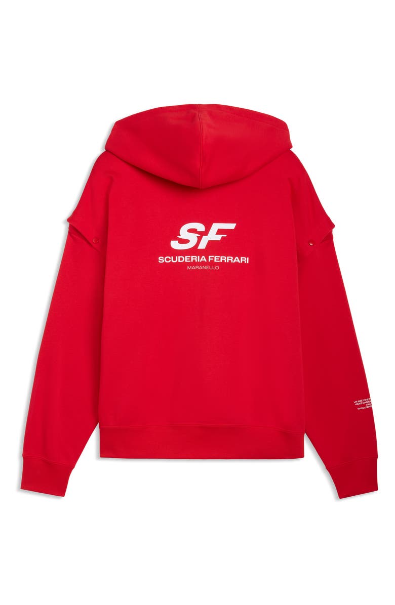 PUMA Ferrari Premium Oversize Zip Hoodie, Alternate, color, Rosso Corsa
