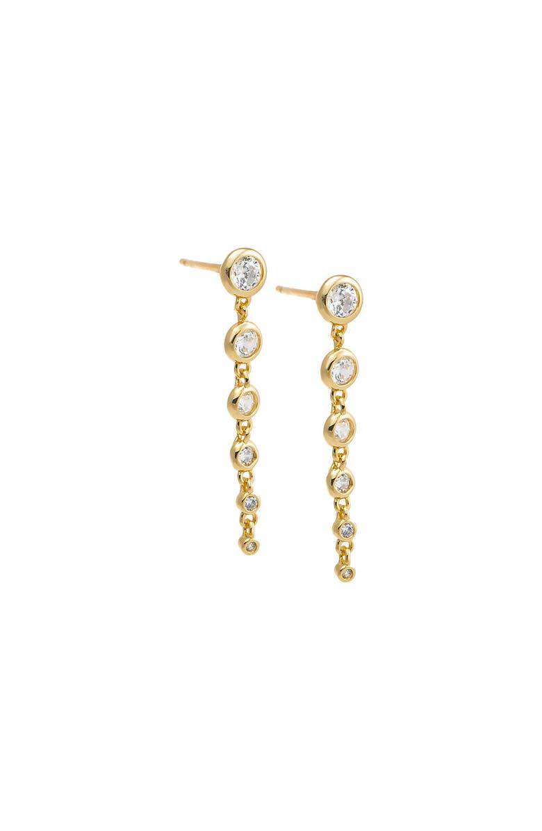 BY ADINA EDEN CZ Bezel Graduated Drop Stud Earring, Main, color, 