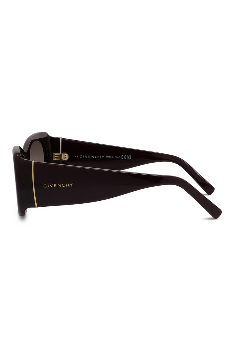 53mm Geometric Sunglasses, Alternate, color, SHINY BORDEAUX / GRADIENT