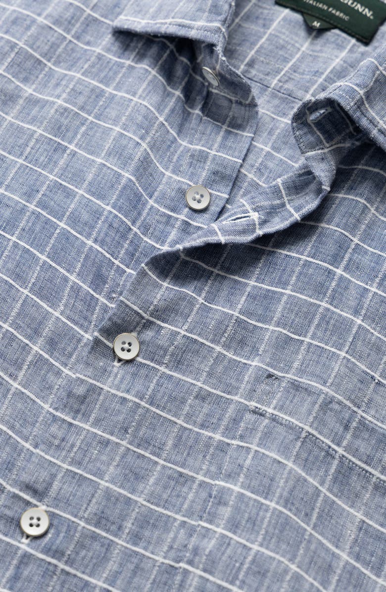 Rodd & Gunn Croftview Check Short Sleeve Linen & Cotton Button-Up Shirt, Alternate, color, Eclipse
