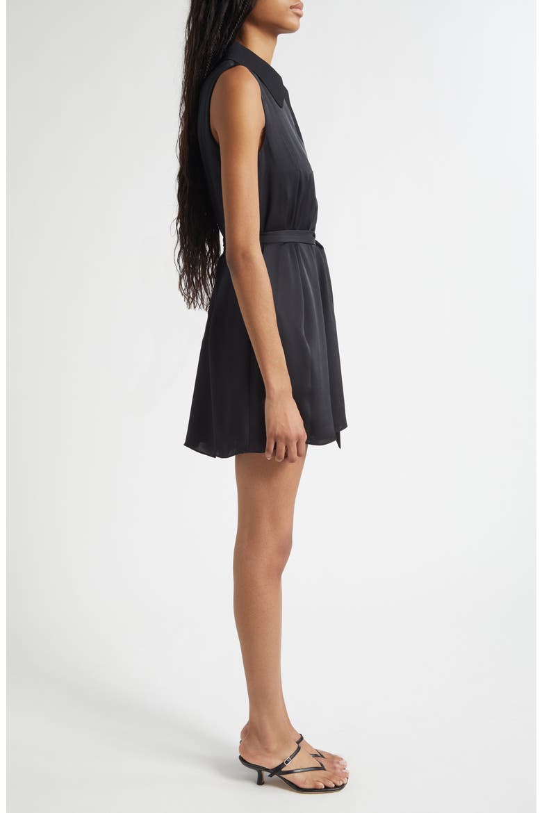 Lina Sleeveless Belted Minidress, Alternate, color, BLACK