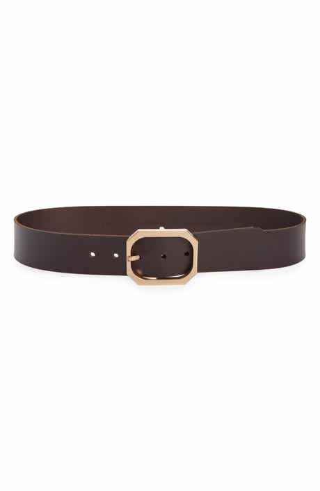 AllSaints Hexagon Buckle Leather Belt