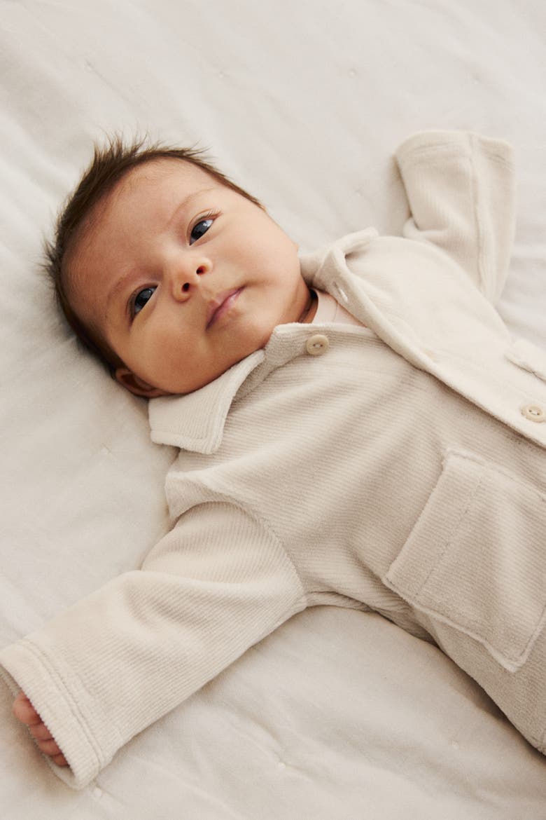2-piece Ribbed Velour Set, Alternate, color, Light beige