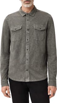 John Varvatos Arvon Knit Organic Cotton Snap-Up Western Shirt