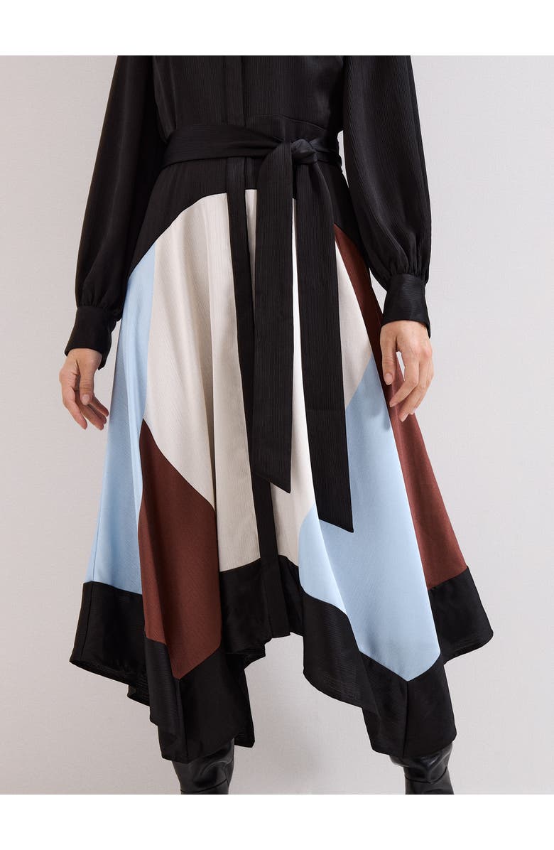 Phase Eight Samalie Satin Hanky Dress, Alternate, color, Black