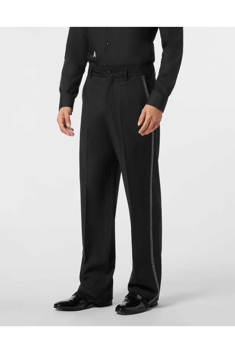 Wide Leg Trousers Men, Main, color, black