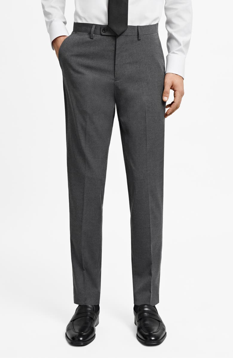 MANGO Slim Fit Dress Pants, Main, color, Grey