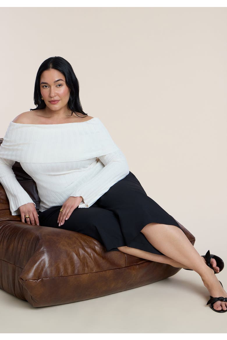 Off The Shoulder Ribbed Sweater, Alternate, color, COCONUT MILK