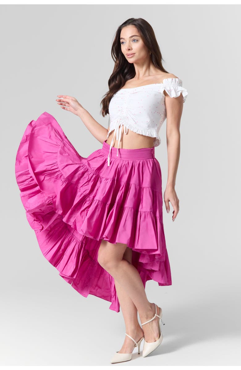 Le Fafo Off-Shoulder Top & Skirt Set, Alternate, color, Pink