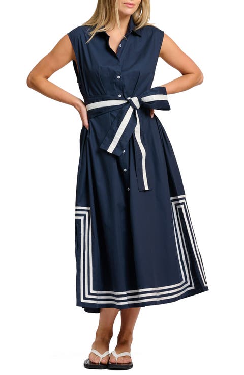 Cassie Sleeveless Cotton Midi Shirtdress