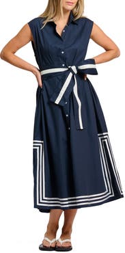 SHIRTY Cassie Sleeveless Cotton Midi Shirtdress