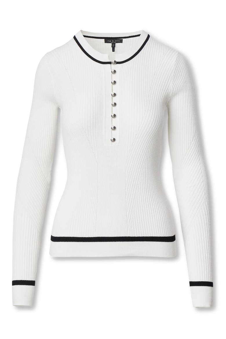 Kassy Rib Henley, Alternate, color, IVORY