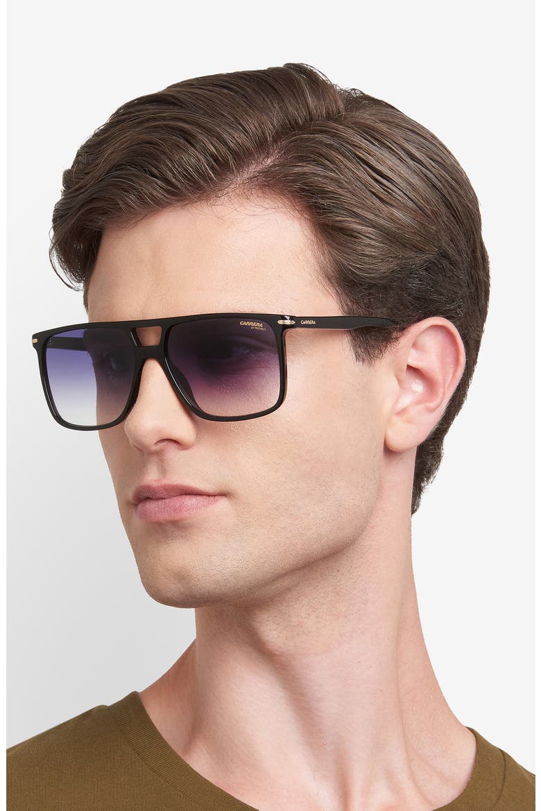 59mm Navigator Sunglasses, Alternate, color, BLACK RED/ DK BLUE SF