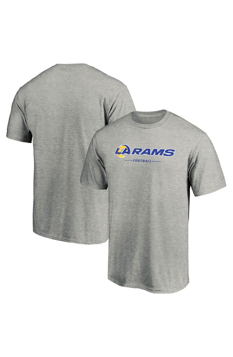 FANATICS Men's Fanatics Branded Heathered Gray Los Angeles Rams Team Lockup Logo T-Shirt, Alternate, color,