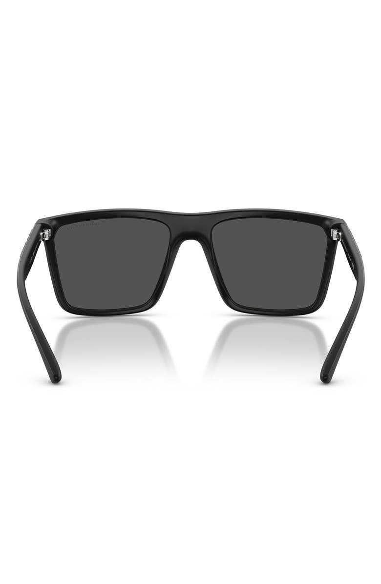AX Armani Exchange 57mm Square Sunglasses, Alternate, color, Matte Grey Black / Dark Grey