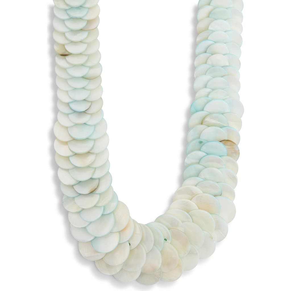 Eye Candy Los Angeles Ki Layered Glass Scale Necklace In Multi