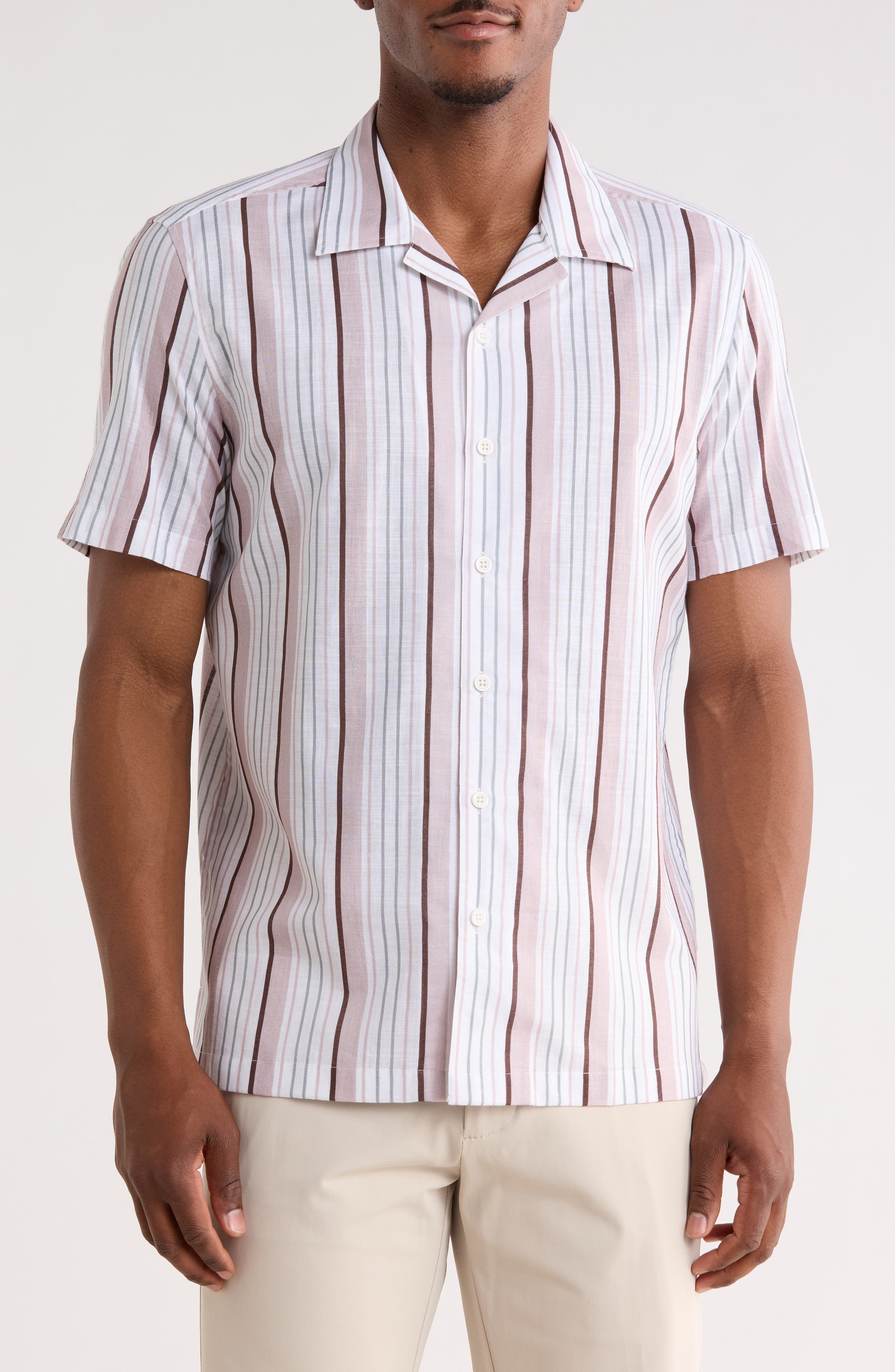 Robert Barakett Oswaldo Stripe Camp Shirt