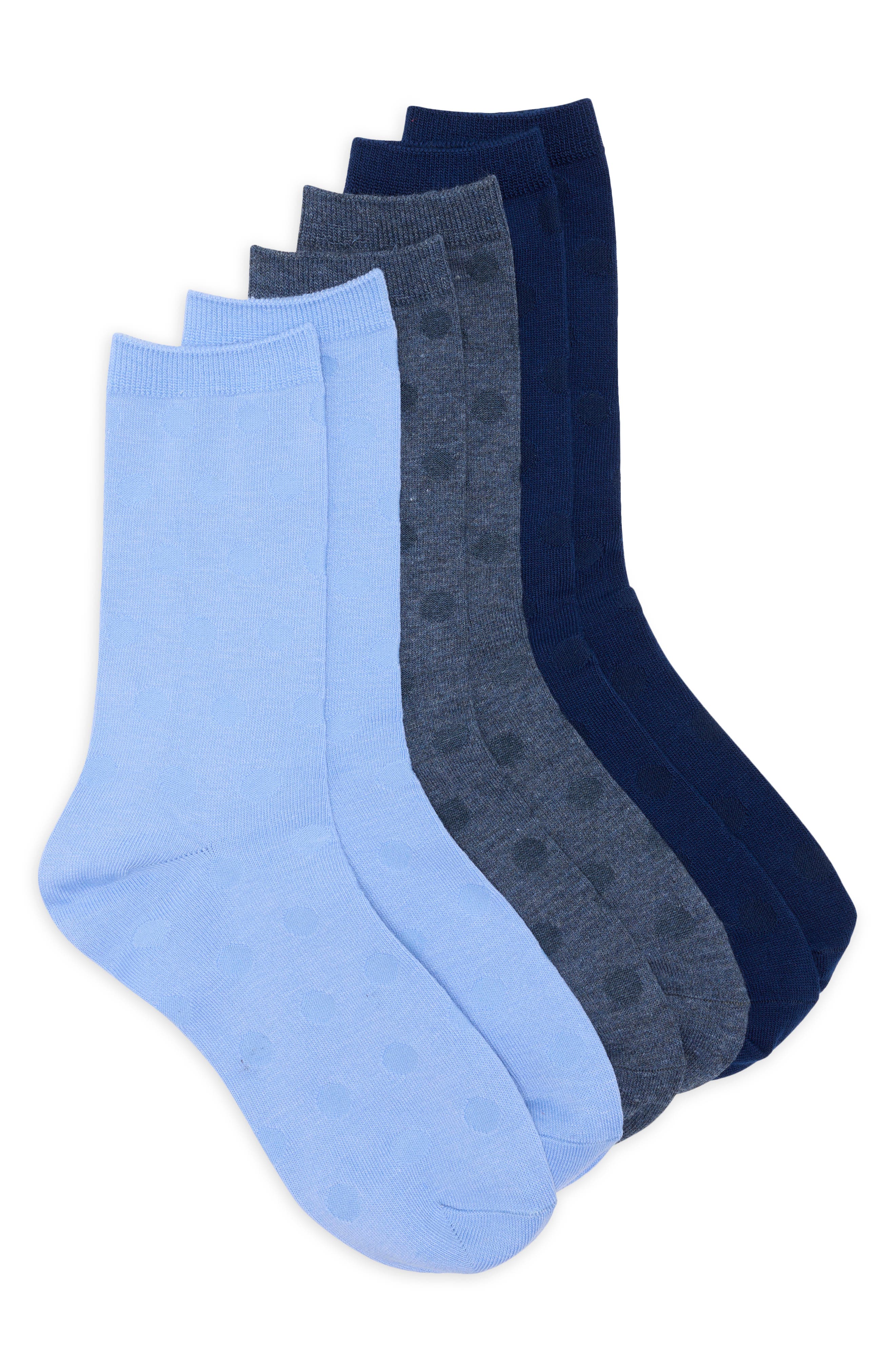 Assorted 3-Pack Dot Crew Socks