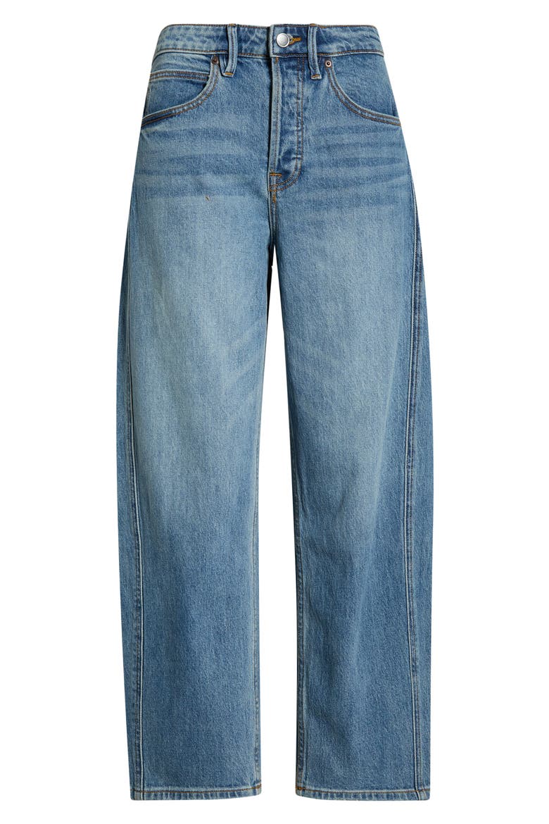 High Waist Ankle Barrel Jeans, Alternate, color, INDIGO1350