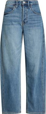 Good American High Waist Ankle Barrel Jeans