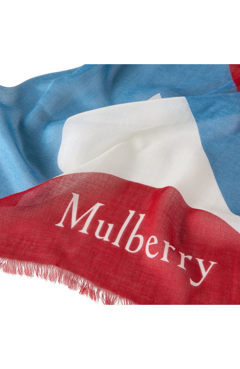 Mulberry Cashmere Logo Square Scarf, Alternate, color, Brighton-Night Sky
