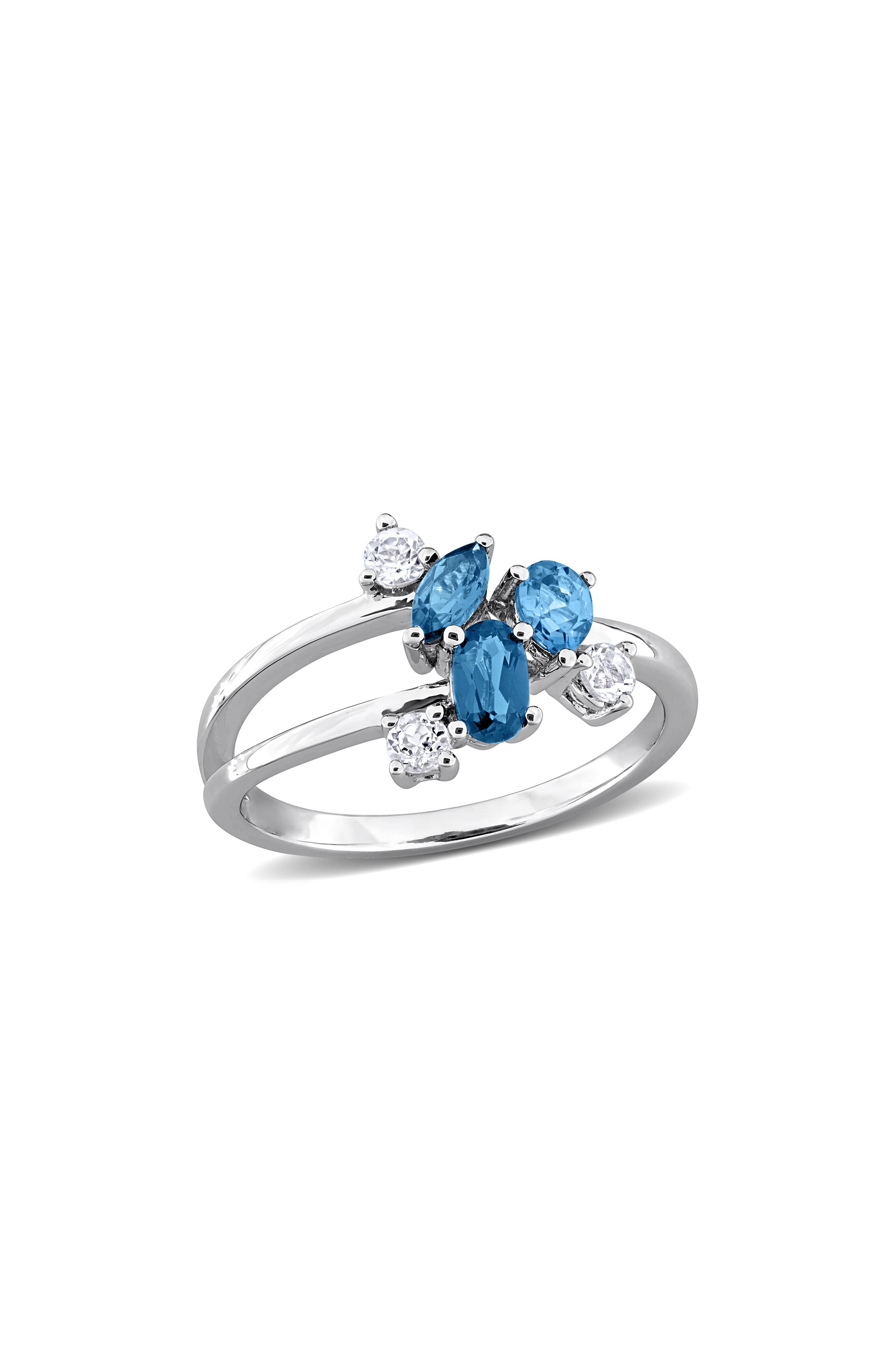 Sky Blue Topaz Cluster Ring