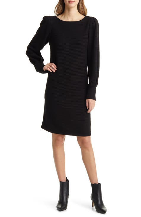 PUFF SLEEVE SWEATER DRESS