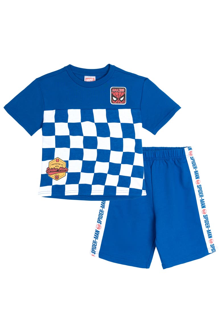 2-Piece T-Shirt and Shorts Set, Main, color, Spider Man Blue White