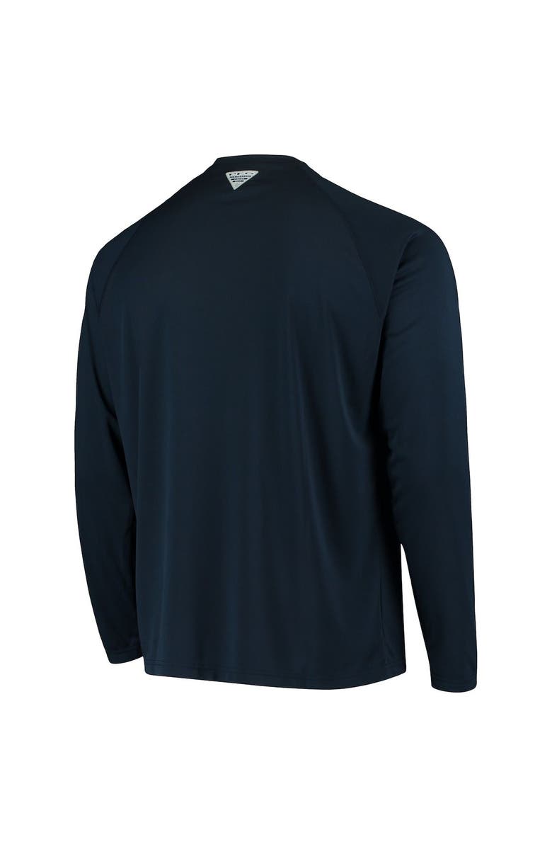 Columbia Men's Columbia Navy West Virginia Mountaineers Terminal Tackle Omni-Shade Raglan Long Sleeve T-Shirt, Alternate, color, Navy