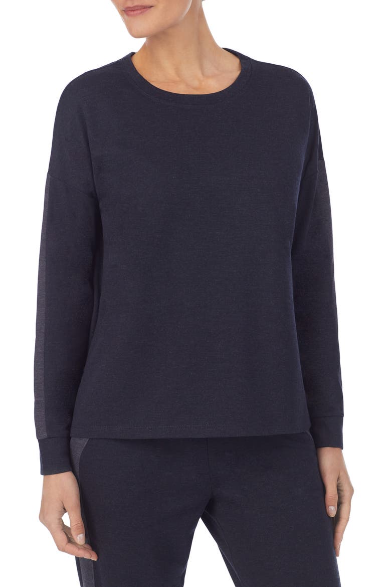 Refinery 29 Long Sleeve Pajama Top, Main, color, BLACK