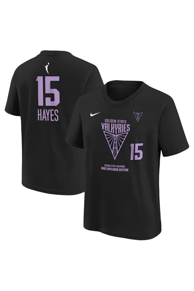 Youth Nike Tiffany Hayes Black Golden State Valkyries Explorer Edition Player Name & Number T-Shirt, Main, color, Black