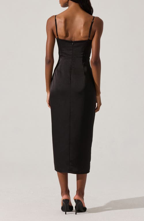 Astr The Label Satin Corset Midi Dress In Black