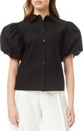 BY DESIGN Abigail Puff Sleeve Button-Up Top