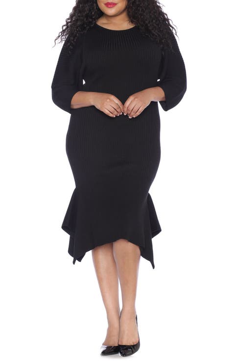 Handkerchief Hem Sweater Dress
