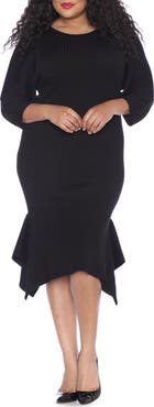 SLINK Jeans Handkerchief Hem Sweater Dress