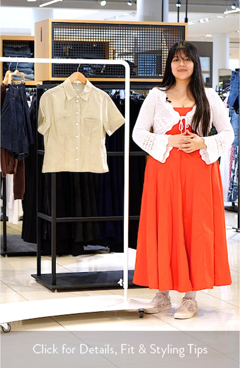 The Seaside Pinstripe Button-Up Top, sales video thumbnail