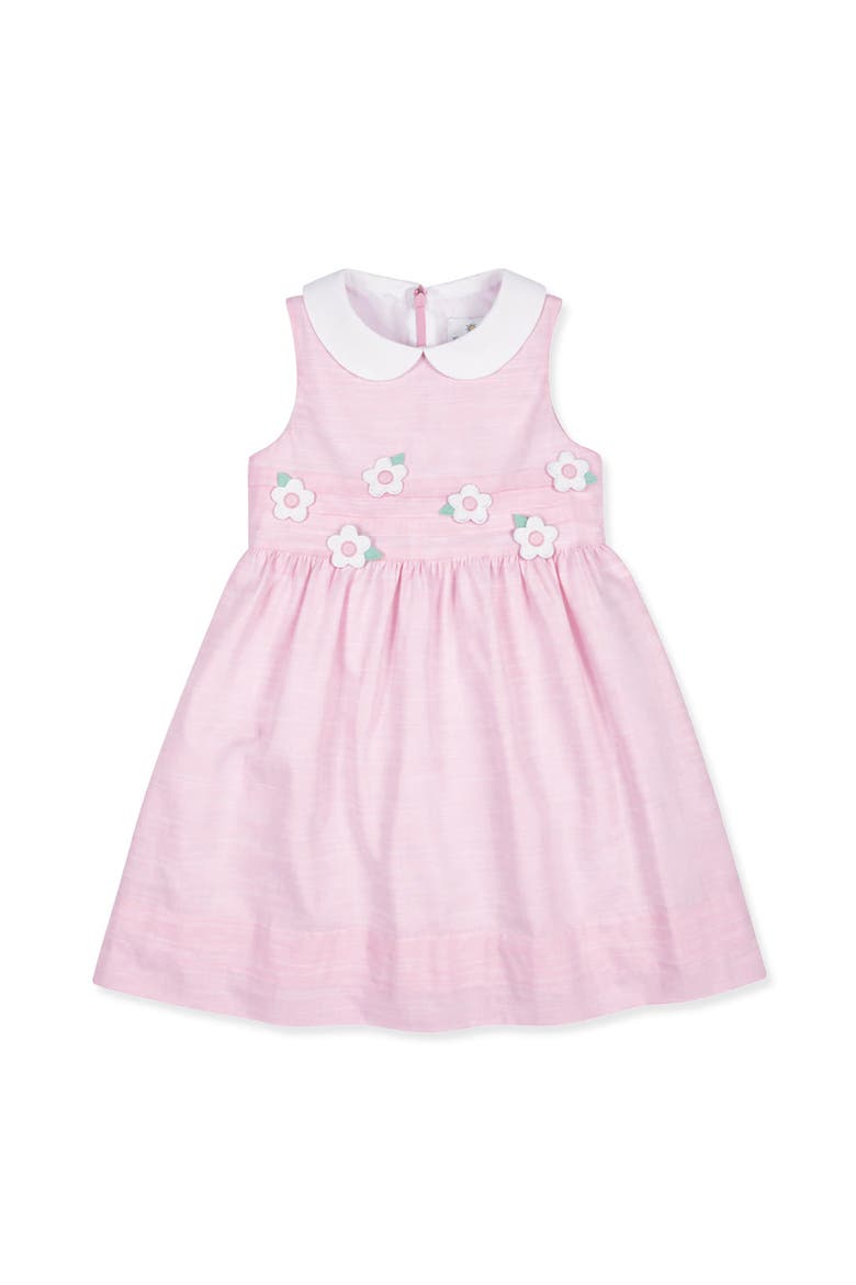 Linen-Look Dress With Flowers, Main, color, Pink