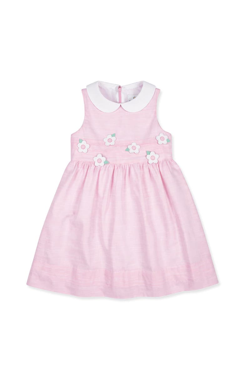 Florence Eiseman Linen-Look Dress With Flowers, Main, color, Pink