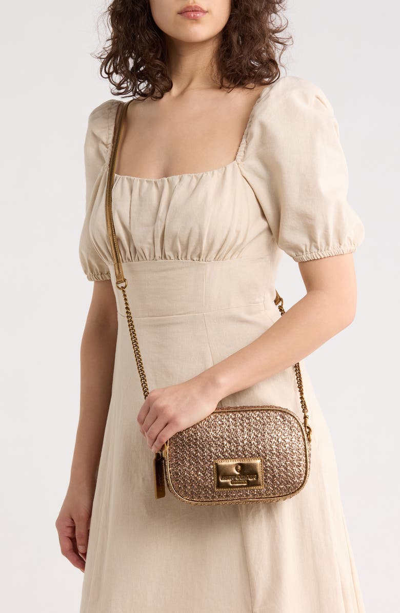 Kurt Geiger London Chiswick Raffia Camera Bag, Alternate, color, Rust/ Copper