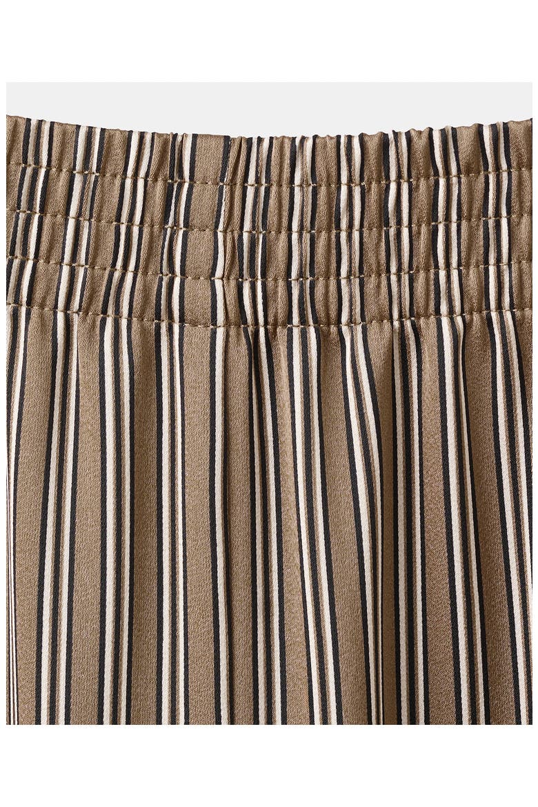Stripe Satin Pants, Alternate, color, MEDIUM BROWN