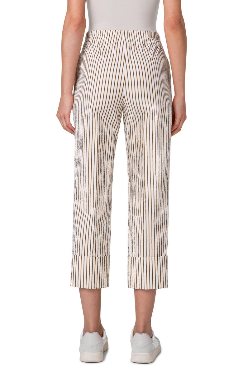 Akris punto Farell Wide Cuff Seersucker Crop Pants, Alternate, color, 