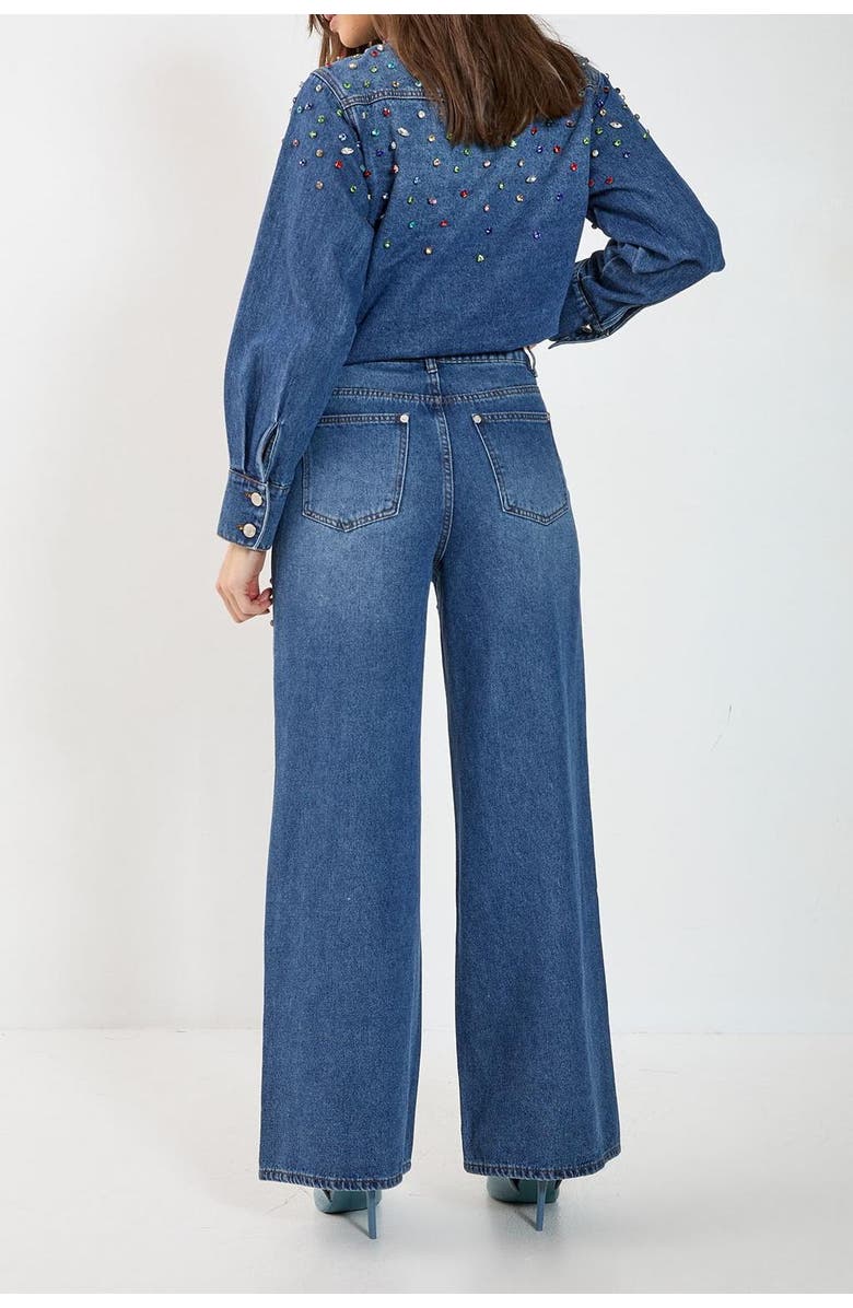 NASTY GAL Denim Jewel Baggy Jeans, Alternate, color, Authentic Midwash