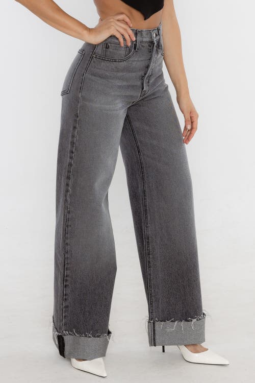 Rüdes Denim High Rise Adeline Cuffed Jeans In Laguna Grey In Laguna Grey
