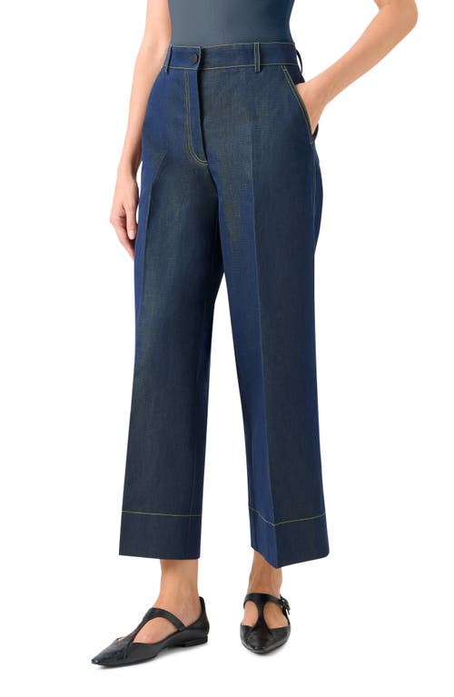 Akris Punto Creased Ankle Straight Leg Jeans In Blue