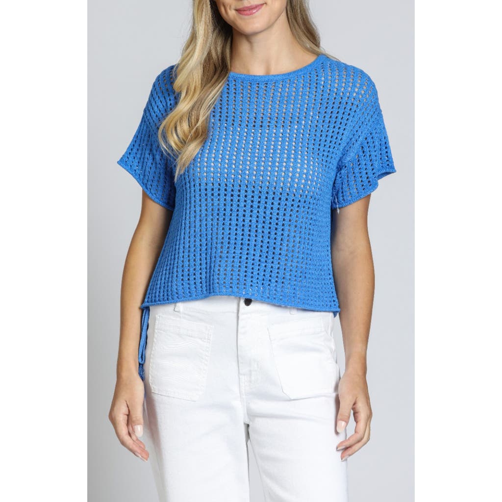 Apny Open Stitch Short Sleeve Sweater