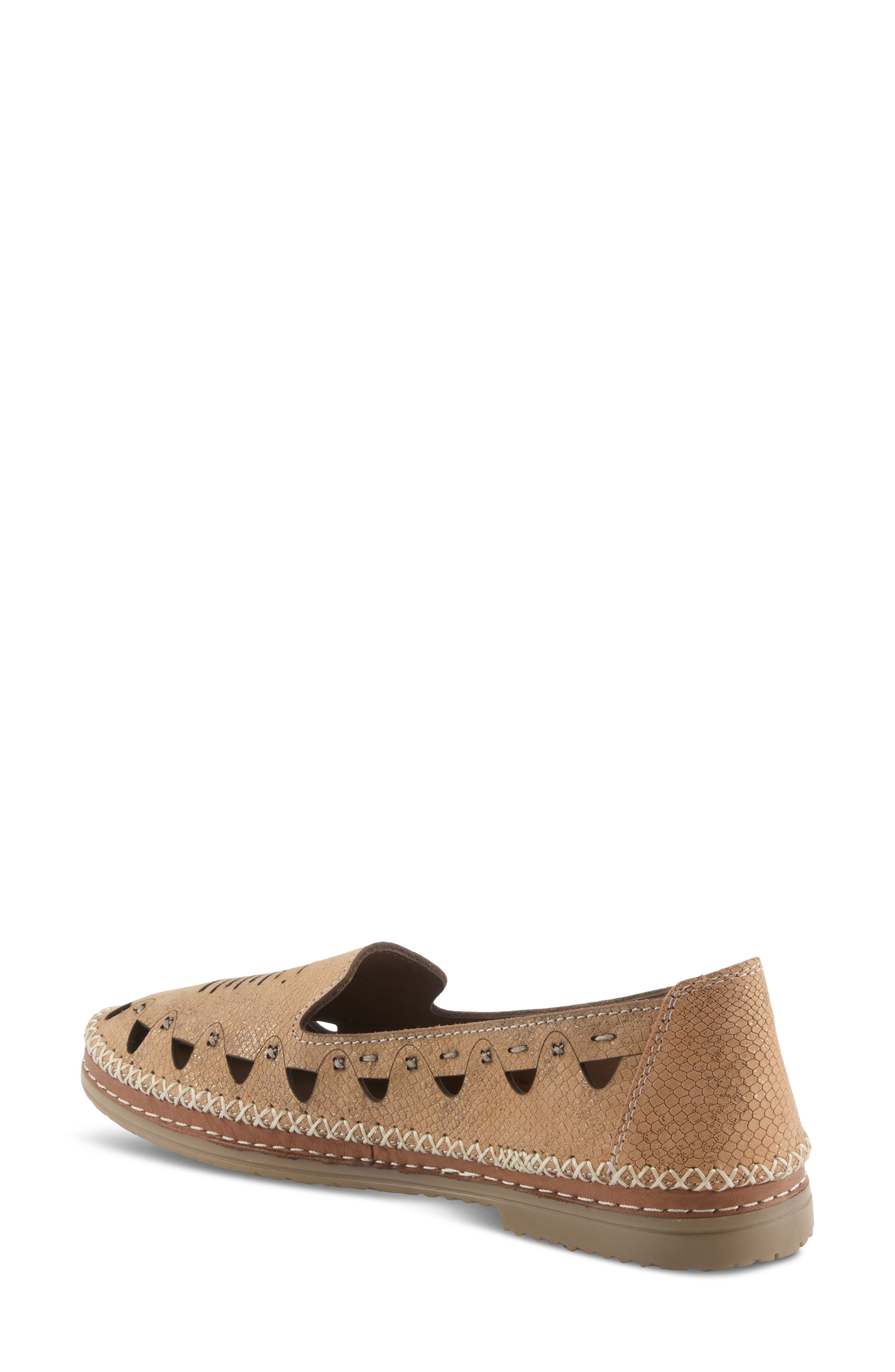Spring Step Anoura Flat Loafer, Alternate, color, Peach Croco