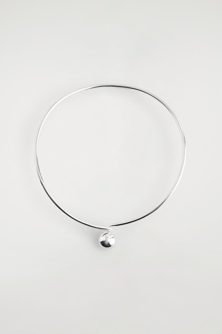 Beaded Cuff Necklace, Alternate, color, SILVER