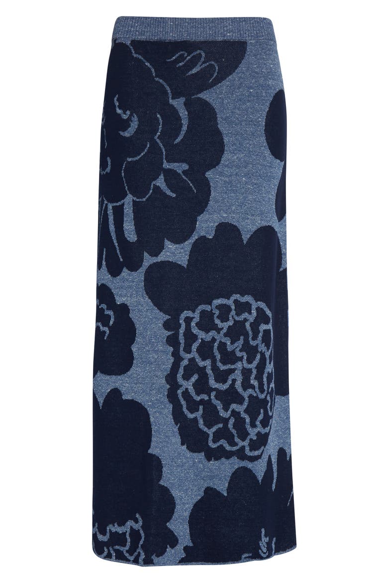 Sivellys Pioni Linen Blend Sweater Skirt, Alternate, color, DARK BLUE